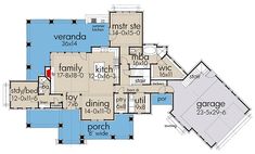 the first floor plan for a house with lots of room to move in and out