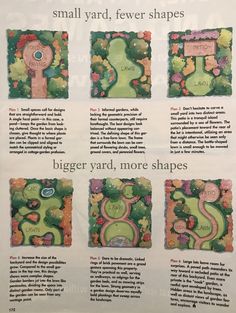 the instructions for making small yard and flower shapes are shown in an article about how to use them