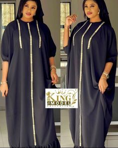 Luxury Long Women's Agbada, Abaya Fashion Black, Black Boubou Dress, Luxury Maxi-length Party Agbada, Material Boubou Gown, Adire Bubu With Fringe, African Print Pants