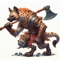 Gnoll Female, Gnoll Character Art, Monster Pictures, Mythical Monsters, Dungeons And Dragons Classes