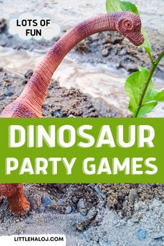 a dinosaur party game with lots of fun for kids to play in the sand and water