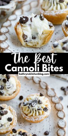 the best cannoli bites with chocolate chips on top