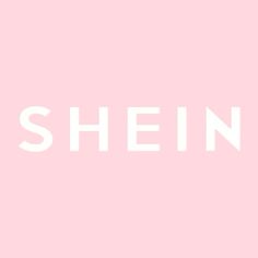 the word shein written in white on a pink background