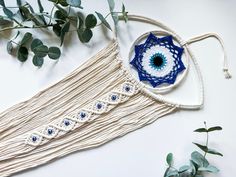 Evil Eye Macrame Dreamcatcher Evil Eye Macrame, Macrame Dreamcatcher, Good Dreams, Crystal Uses, Black Macrame, Bad Dreams, Dreamcatchers, Evil Eye Charm, Evil Spirits