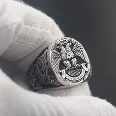 33rd Degree Scottish Rite Masonic Ring - Sterling Silver Metals Type: Silver Metal Stamp: 925,Sterling Item Weight: 15 grams Item Type: Rings We ship worldwide to 185 countries! Please allow 1-2 business weeks for your order to arrive. Classic Skull Ring For Anniversary, Heirloom Silver Initial Ring Tarnish Resistant, White Gold Polished Skull Ring Gift, White Gold Skull Ring With Polished Finish Gift, White Gold Skull Ring With Polished Finish, Silver Initial Ring For Formal Occasions, Classic White Gold Skull Ring In Sterling Silver, Classic White Gold Sterling Silver Skull Ring, Classic Sterling Silver Skull Ring Gift