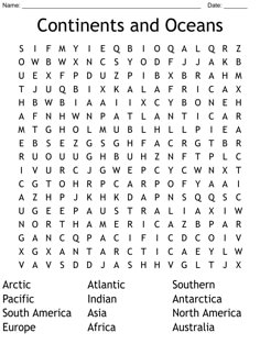 an ocean word search is shown in black and white with the words'contents and oceans '