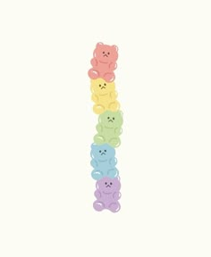 the letter j is made up of teddy bears in different colors and sizes, with faces drawn on them