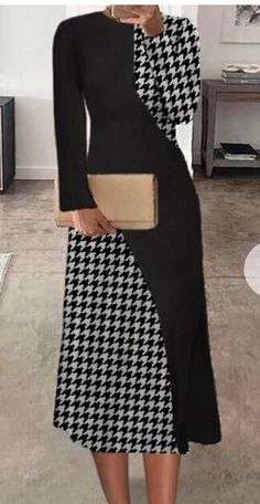 Womens Dress Coats, Corporate Dress, Women Blouses Fashion, Black And White Dress, Special Dresses, Latest African Fashion Dresses, Abayas Fashion, Dress Sewing Patterns