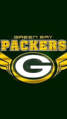 the green bay packers logo on a black background