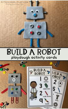 Robot Playdough, Sensory Activities Preschool, Kindergarten Math Printables, Playdough Activity