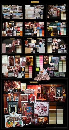 a collage of photos showing different rooms and furniture in various styles, colors, and sizes