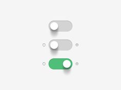 two green and white buttons on a light gray background with shadow in the middle, one button has an empty space for text