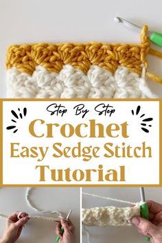 the crochet easy sedge stitch is being worked on