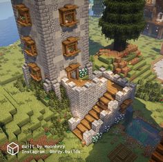 Minecraft 5x5 House, Spiral Stairs Minecraft, Mc Builds, Minecraft Cottage