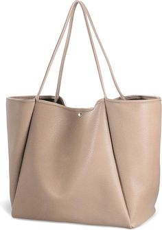 HOXIS Oversize Vegan Leather Tote Women Weekender Bag Shopper Handbag Travel Purse Everlane Tote, Beige Tote Bag, Beige Tote, Best Tote Bags, Cabin Bag, Weekend Adventures, Leather Weekender, Oversized Tote Bag