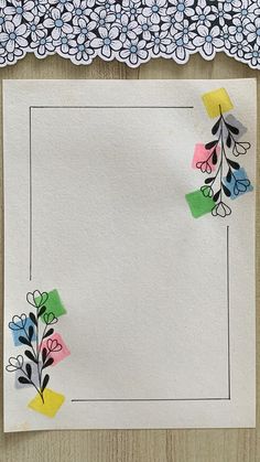 a piece of paper with flowers on it