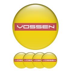 Vossen Wheel Center Cap Domed Stickers Yellow Sunset Badges Tea Bottle