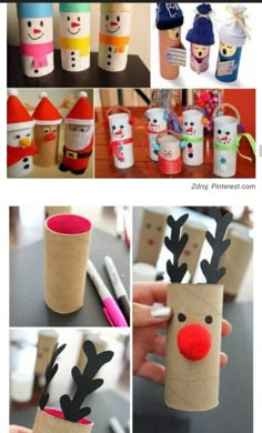 the instructions for how to make a paper cup with reindeer nose and nose on it