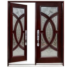 two doors with glass panels on each side