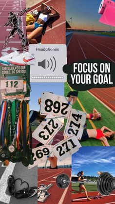 collage of sports related images with text focus on your goal