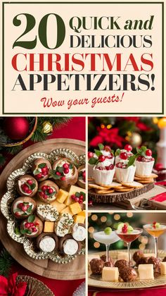 20 Quick and Delicious Christmas Appetizers That Will Wow Your Guests! Christmas Auderves, Christmas Appetizers Charcuterie, Super Easy Christmas Appetizers, Appetizers Easy Christmas, Horsdevours Appetizers Holidays, Appetizer Recipes With Ham, Sweet Appetizers For Christmas Party, Savory Xmas Treats, Christmas Hoursdevours