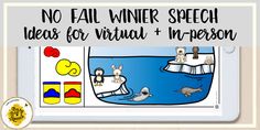 an ipad with the words, no fail winter speech ideas for virtual and in - person