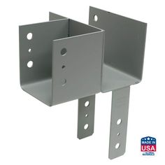 an aluminum bracket with two holes on each side and one hole in the middle for mounting