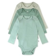 100% Organic Cotton Baby Clothes An essential for all babies, Honest Baby Clothing Long Sleeve Bodysuits will keep baby comfy and cozy all day long. Our long sleeve baby bodysuit is made from machine washable, super soft 100% certified organic cotton and features nickel-free bottom snaps and an envelope neckline that expands for easy changing and dressing (no one wants to mess with tricky baby clothes!). The convertible fold-over cuffs keep tiny fingernails tucked away.* Perfect for wearing on t Green Long Sleeve Bodysuit For Playtime, Baby Clothes Gender Neutral, Neutral Baby Colors, Honest Baby Products, Organic Cotton Baby Clothes, Gender Neutral Clothes, Baby Girl Shorts, Neutral Baby Clothes, Baby Long Sleeve