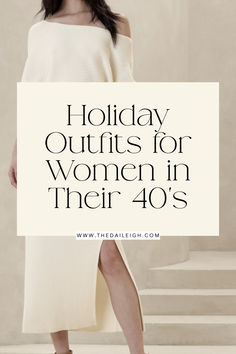 Holiday outfits for women in their 40's Women’s Work Holiday Party Outfit, Holiday Outfits Christmas Party Over 40, Women’s Work Christmas Party Outfits, Fitted Full-length Holiday Pants, Daytime Holiday Outfit, Casual Winter Holiday Sleepwear, Christmas Dresses For Women