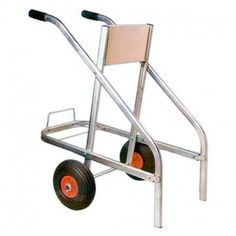 a hand truck with two wheels and a seat