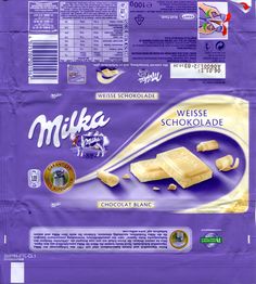 milk - based chocolate bar packaging design for milk brand milka