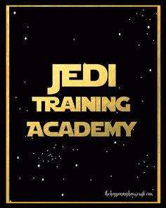 a black and gold poster with the words jed training academy