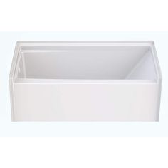 an empty white plastic container on a white background