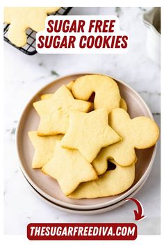 Sugar Free Sugar Cookies Low Fat Sugar Cookies, Sugar Free Butter Cookies, No Sugar Sugar Cookies, Toddler Cookies No Sugar, Low Sugar Cookies For Kids, Low Sugar Sugar Cookies, Cookies For Diabetics Sugar Free, Sugar Free Shortbread Cookies, Sugar Free Cookies Easy