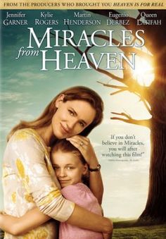 the dvd cover for miracles from heaven, featuring an image of two women hugging each other