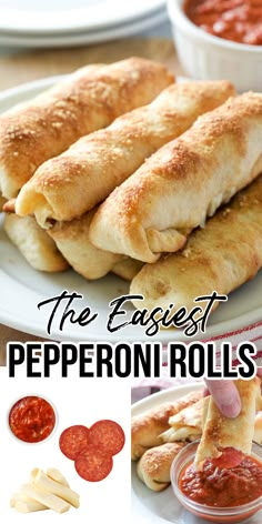 pepperoni rolls dipped in marinara sauce Easy Pepperoni Rolls, Homemade Pepperoni Rolls, Healthy Dinner Recipes For Family, Dinner Recipes For Family