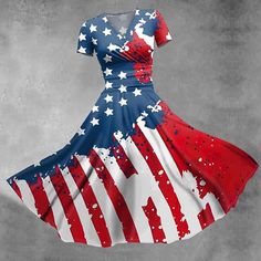 a dress with an american flag pattern on it