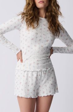 PJ Salvage Crazy in Love Brushed Pointelle Pajama Top | Nordstrom