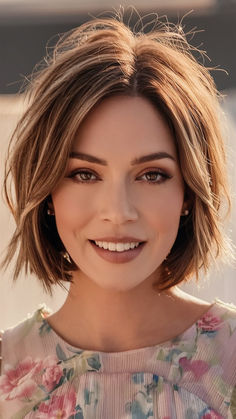 Short bob haircut idea Bob Hairstyles Women, Hair Bob Short, Haircuts Trending, Medium Layered, Hairstyles Women, Hair Bob, Hair Medium, Short Bob Haircuts, Trending Haircuts