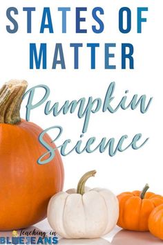 the states of matter pumpkin science is shown in this image with three different types of pumpkins