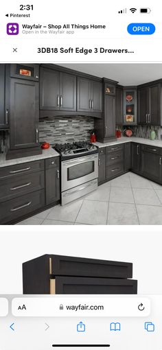 an image of a kitchen that is on the appliance page for home depot