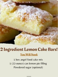 two ingredient lemon cake bars you will need