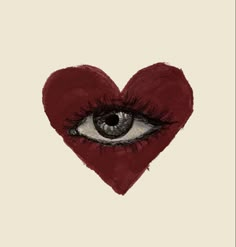 a heart with an eye drawn on it