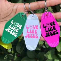 Love Like Jesus Keychain - The Glam Thangz Photo Proof, Black White Pink, Teal And Pink, Permanent Vinyl, Purse Charms, Red Purple, Purple And Black, Pink Blue, Weather Resistant