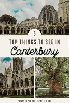 the top things to see in cambridge, england with text overlay that reads 5 top things to see in canterbury