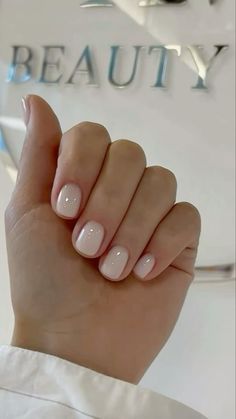 milk white nails  #MilkWhiteNails #NailGoals #NailInspiration #NailArt #NailDesigns #NailTrends #NailObsession #NailAddict #NailEnvy #NailPerfection Natural Nails Manicure, Milky Nails, Short Gel Nails, Subtle Nails, Simple Gel Nails, Casual Nails, Work Nails, Classic Nails, Cute Gel Nails