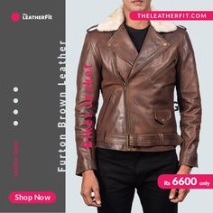 Furton Brown Leather Biker Jacket For Men ABOUT: This unique Jacket is made of High-Quality Genuine SHEEP-SKIN Leather. Its leather is very glamorous that makes it very adaptable to wear on any occasion. The Jacket is professionally cut and stitched throughout as following International Standards. Great Choice for Casual & Parties. 100% Money-Back Guarantee. #TheLeatherFit #Leather_Jackets_For_Men #Leather_Jacket_For_Women