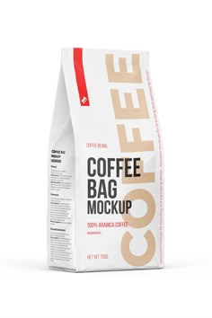 coffee bag mock up on white background with clipping for your own text or image