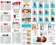 the menu for an ice cream shop is shown