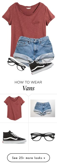 "I got new glasses today! They actually kinda look like the ones in this set " by one-of-those-nights on Polyvore featuring H&M and Vans Glasses Outfit, Cute Summer Outfits, Mode Vintage, Mode Inspiration